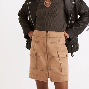 Madewell Curvy (Re)sourced Zip-Front Mini Skirt in Windowpane Size 4